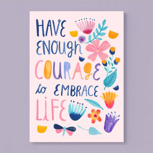 Frau Ottilie Postkarte *Embrace Life*