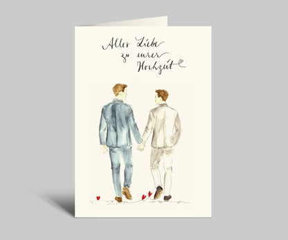 Annelis Art Hochzeitskarte | LGBTQI+ | Zwei Männer | Alles Liebe