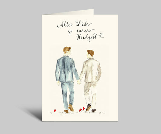 Annelis Art Hochzeitskarte | LGBTQI+ | Zwei Männer | Alles Liebe