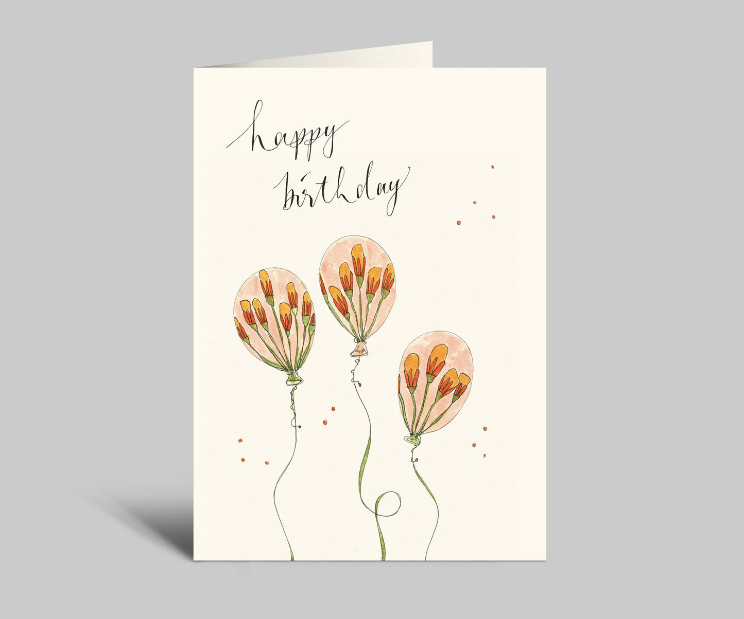 Geburtstagskarte | Ballons mit Blumenmuster | Happy Birthday