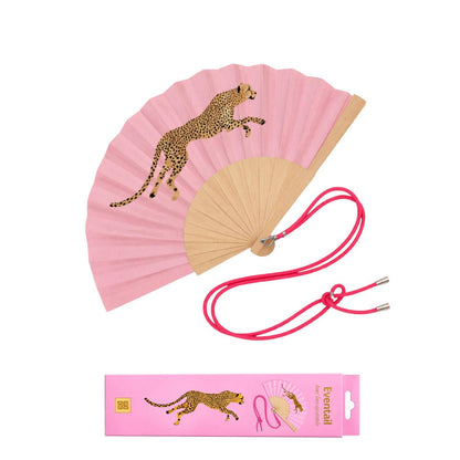 Fächer mit Schulterriemen – Rosa Leopard