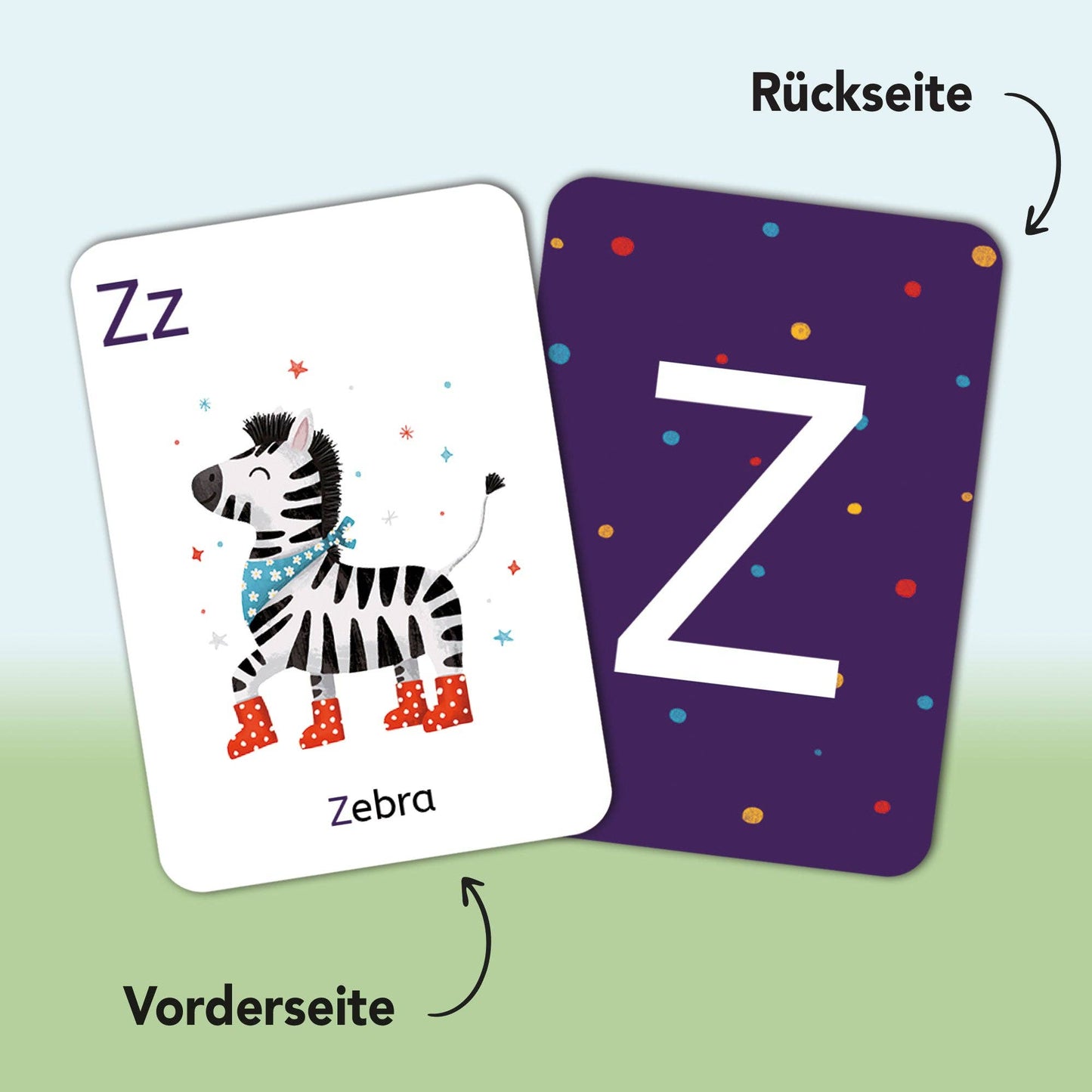 Rüsselfuchs- ABC-Kartenset mit 30 Buchstabenkarten und 10 Zahlenkarten