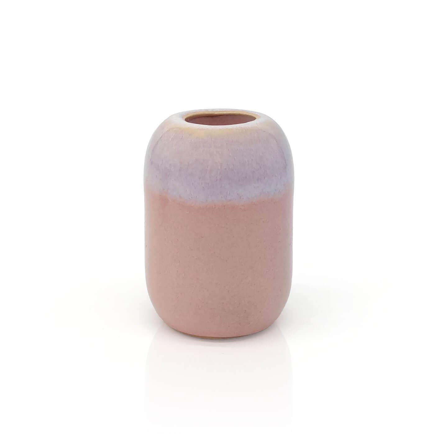Kerzenhalter klein, 6,5 cm, aus Keramik, rosa