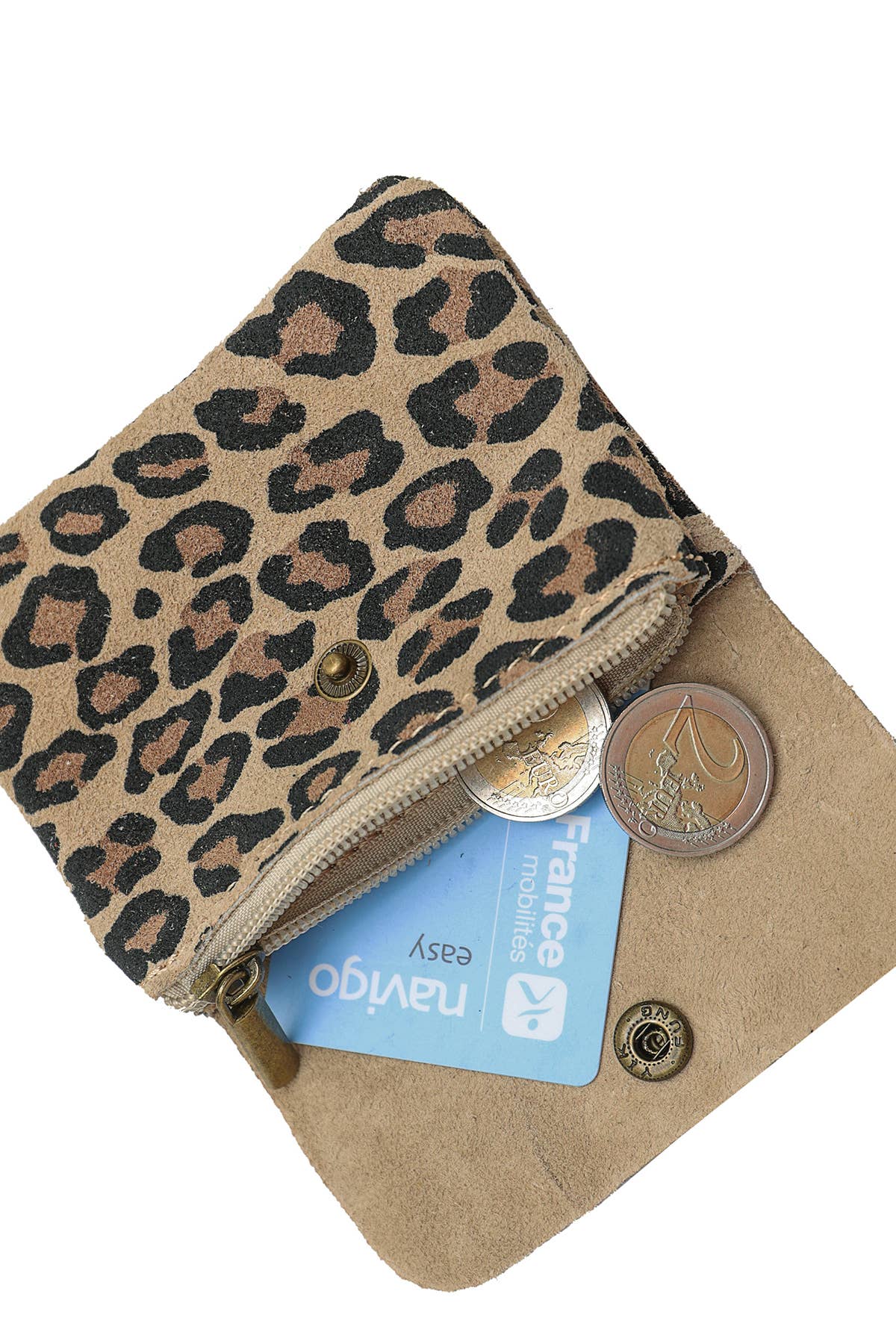 Cherry Paris Geldbeutel Wildlederoptik LUCE LEOPARD