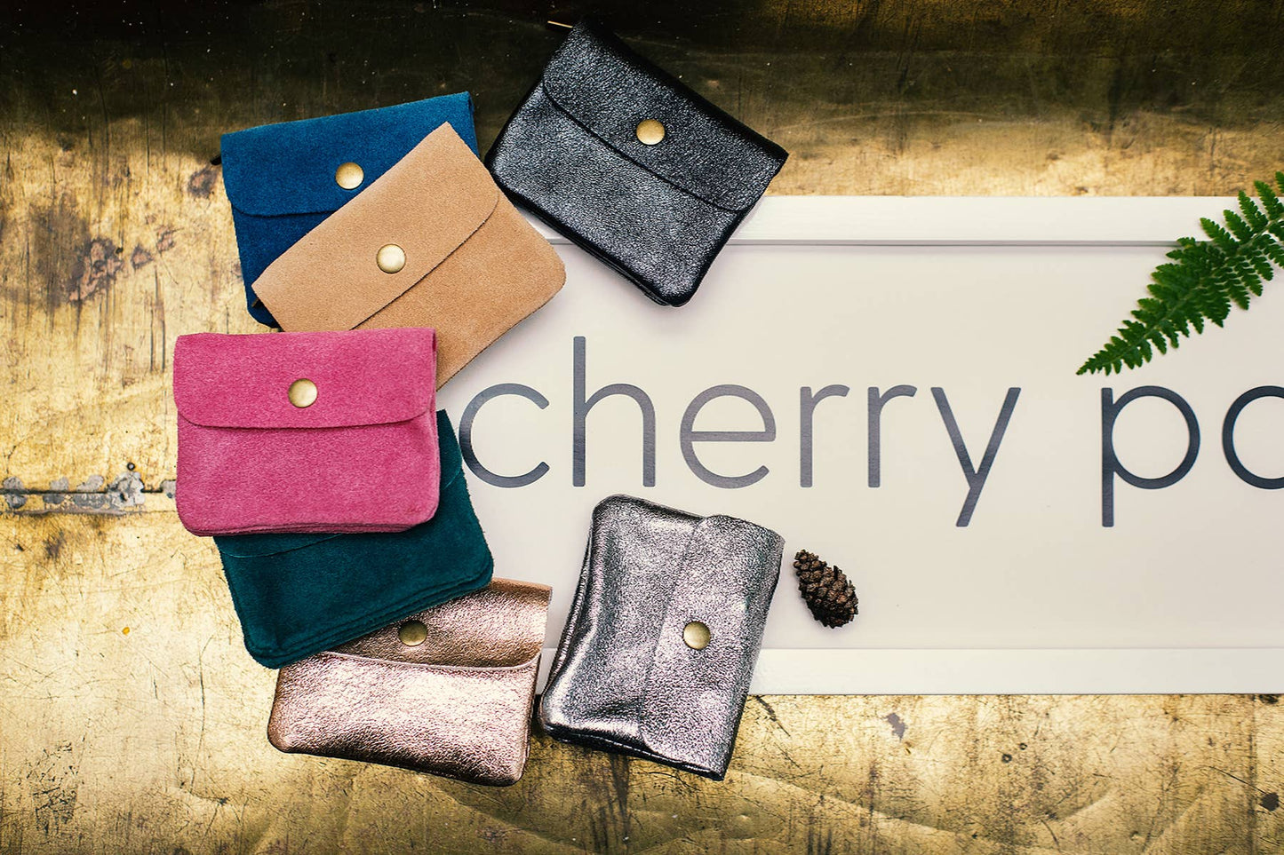 Cherry Paris Geldbeutel Wildlederoptik LUCE