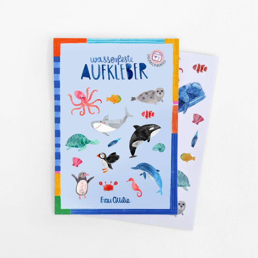 Frau Ottilie Spülmaschinenfeste Sticker *Wildes Meer*