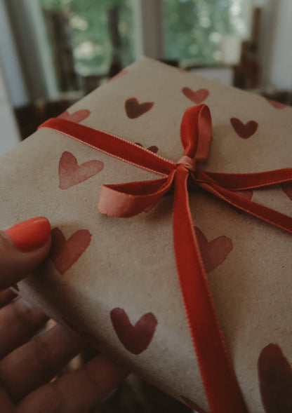 My Designpicture RED HEARTS Kraft-Geschenkpapier Bogen