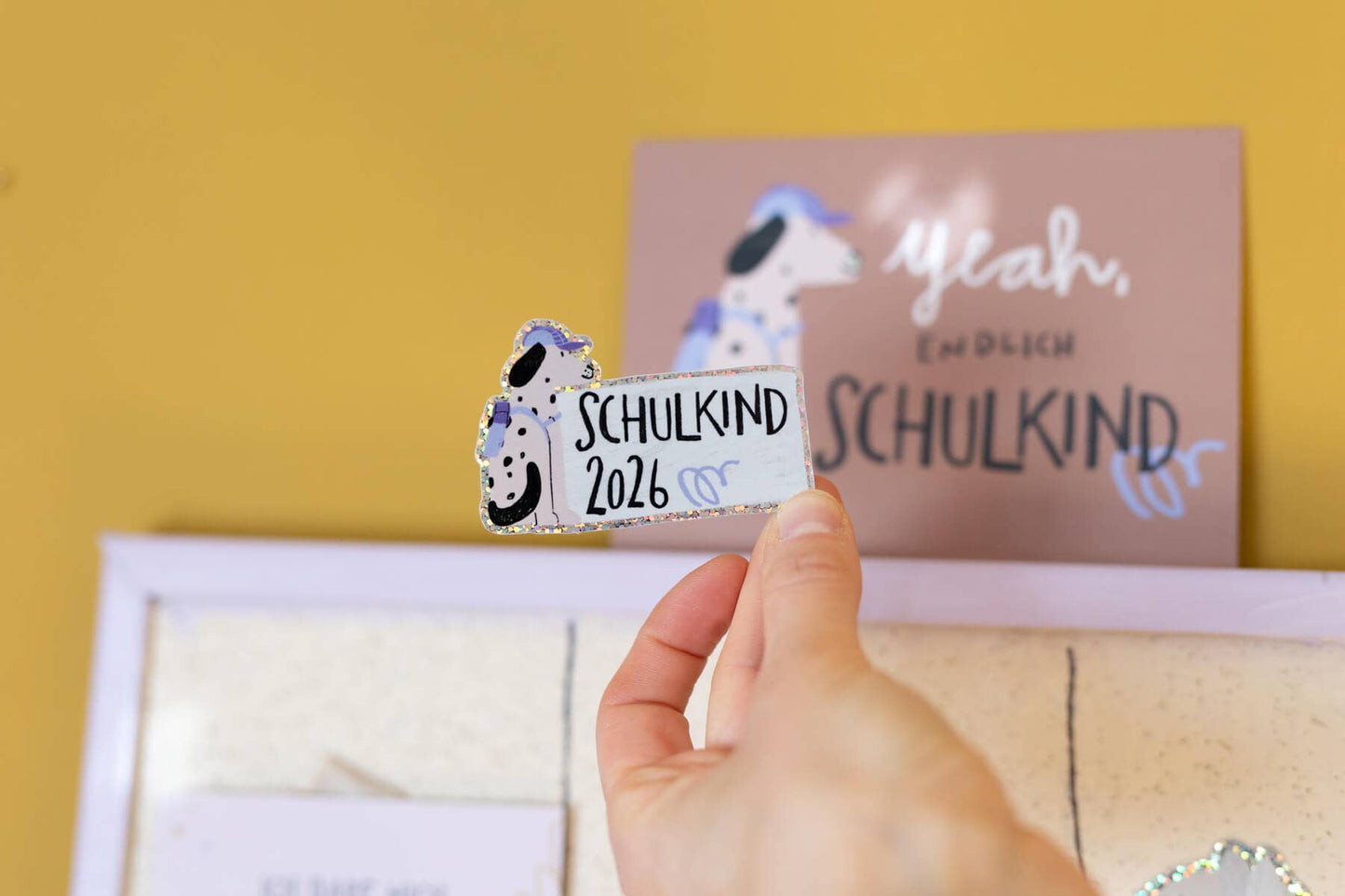 LieselsWicht Glitzersticker - Schulkind - Hund