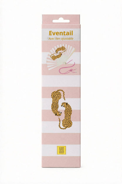 Fächer mit Schulterriemen - rosa gestreifter Leopard