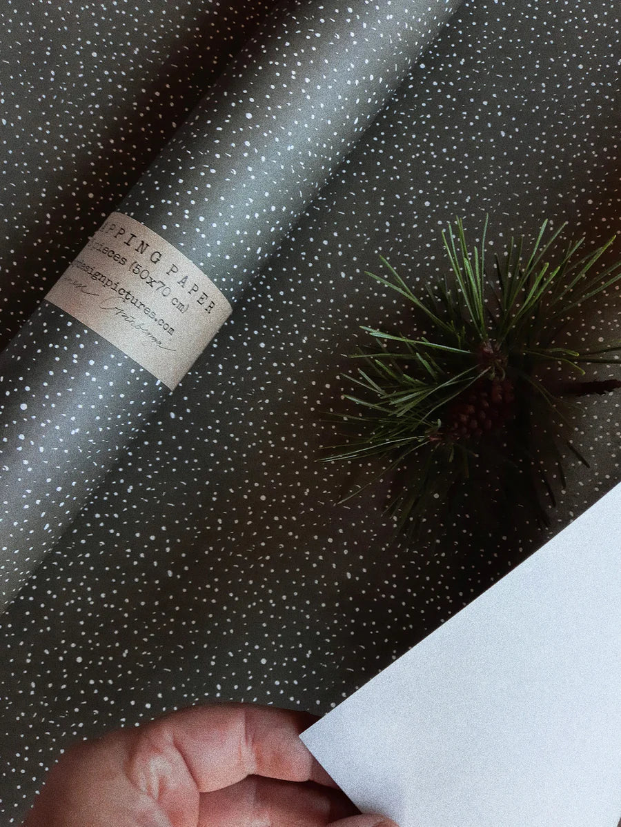 My Designpicture Geschenkpapier Grün weiße Punkte