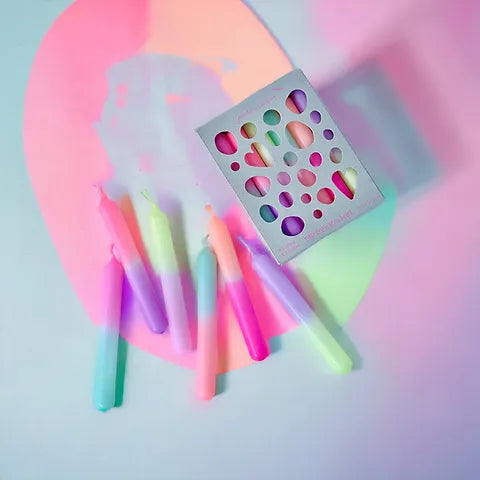 Pink Stories Geburtstagskerzen 6erSet DipDye Konfetti