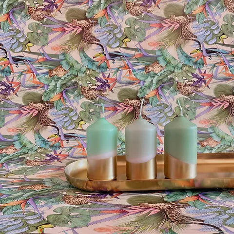 Pink Stories Stumpenkerzen klein 3erSet DipDye Neon „Forest Vibes“