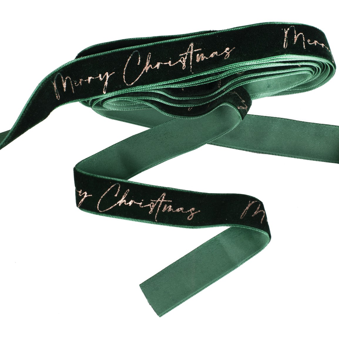 Ginger Ray Geschenkband Samt grün „Merry Christmas“