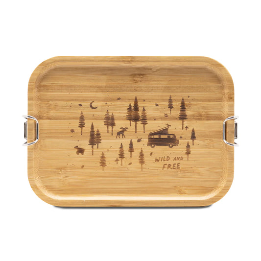 RoadTyping Lunchbox mit Holzdeckel
