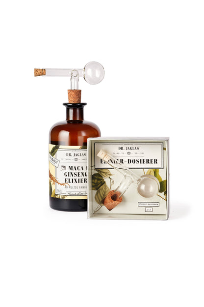 Dr. Jaglas Ausgießer, + Design Geschenkkarton, 2 cl, mundgeblasen