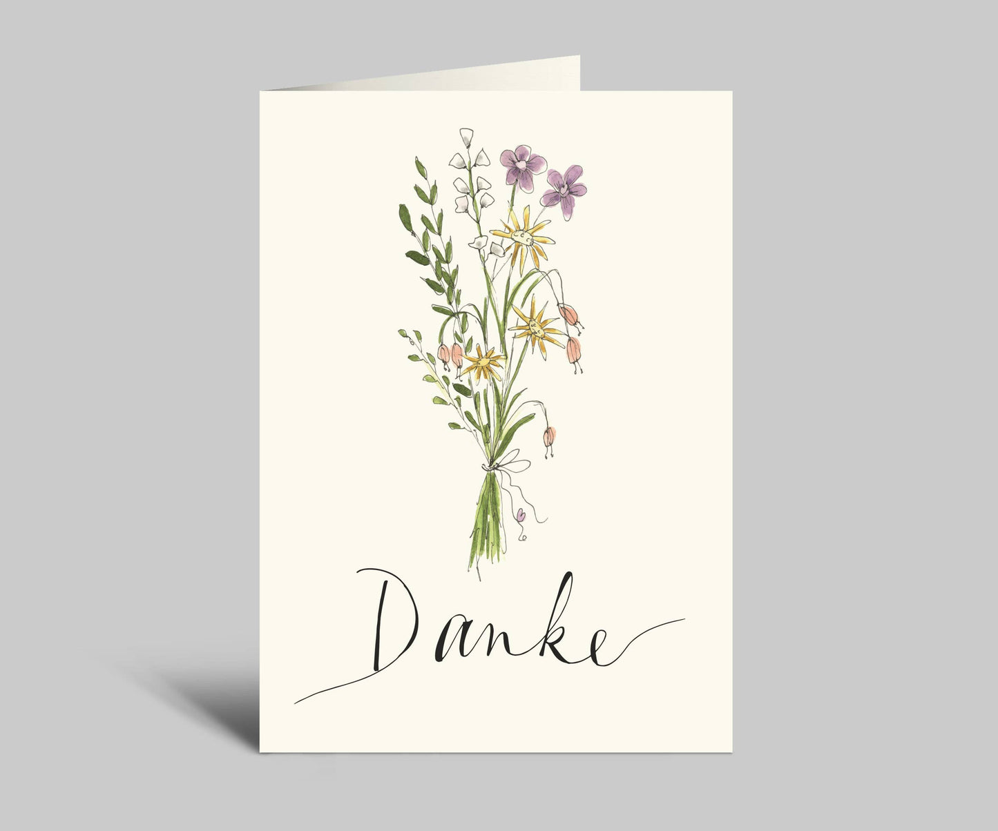 Annelis Art Dankeskarte | Blumenstrauß & Danke | Klappkarte mit Umschlag