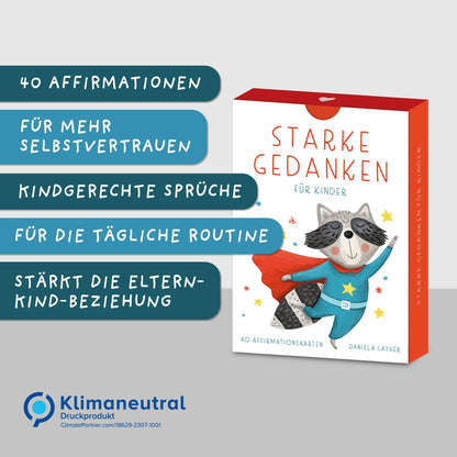 Rüsselfuchs - „Starke Gedanken“ Affirmationskarten für Kinder