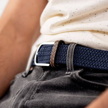BillyBelt elastischer Flechtgürtel Dunkelblau