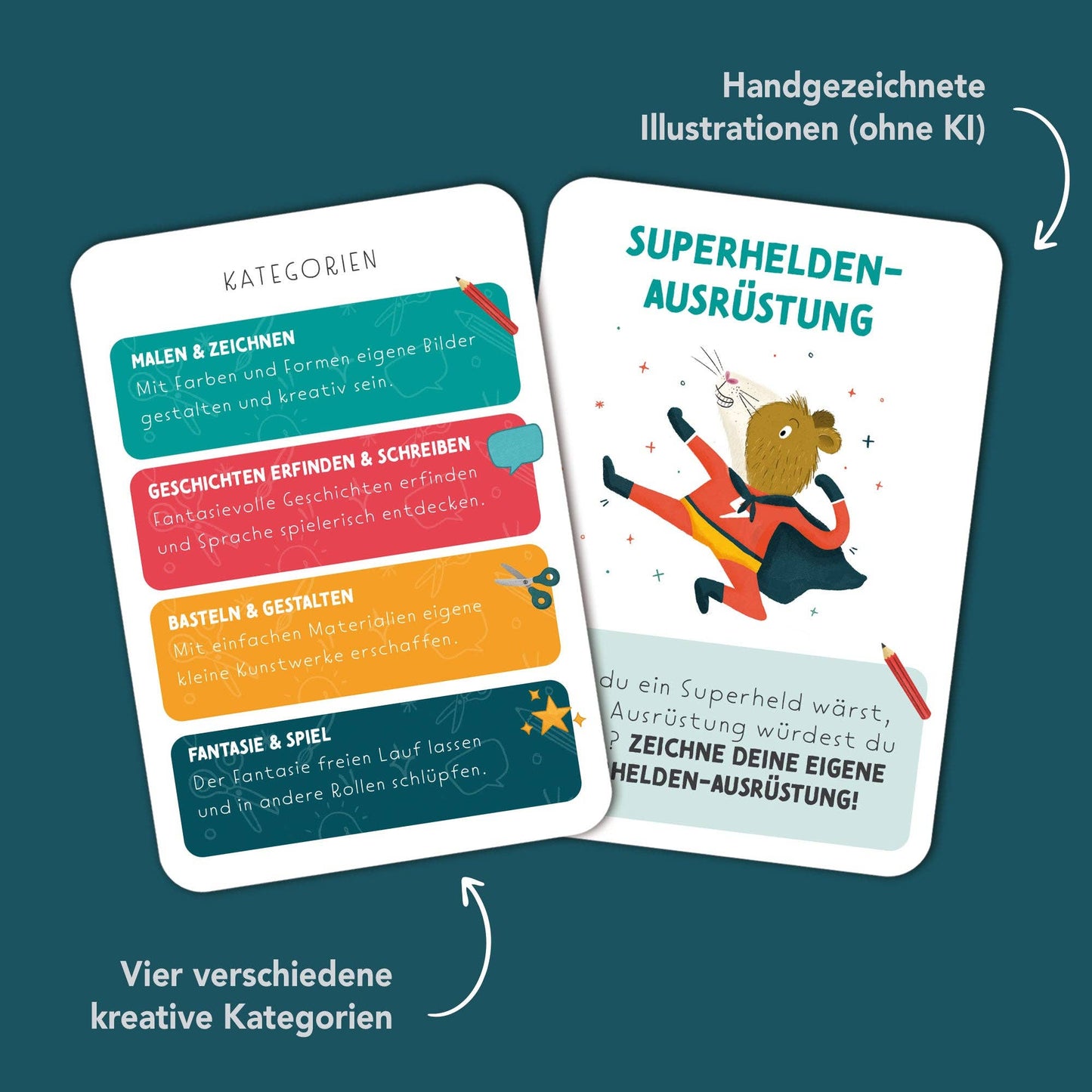 Rüsselfuchs - „Starke Ideen“ Kreativitätskarten für Kinder