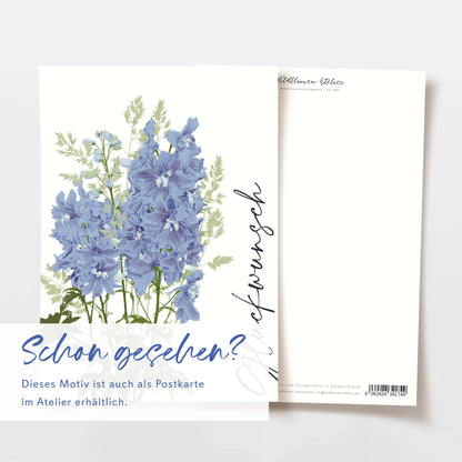 Wildblumenatelier Klappkarte 'Glückwunsch' mit blauen Blumen