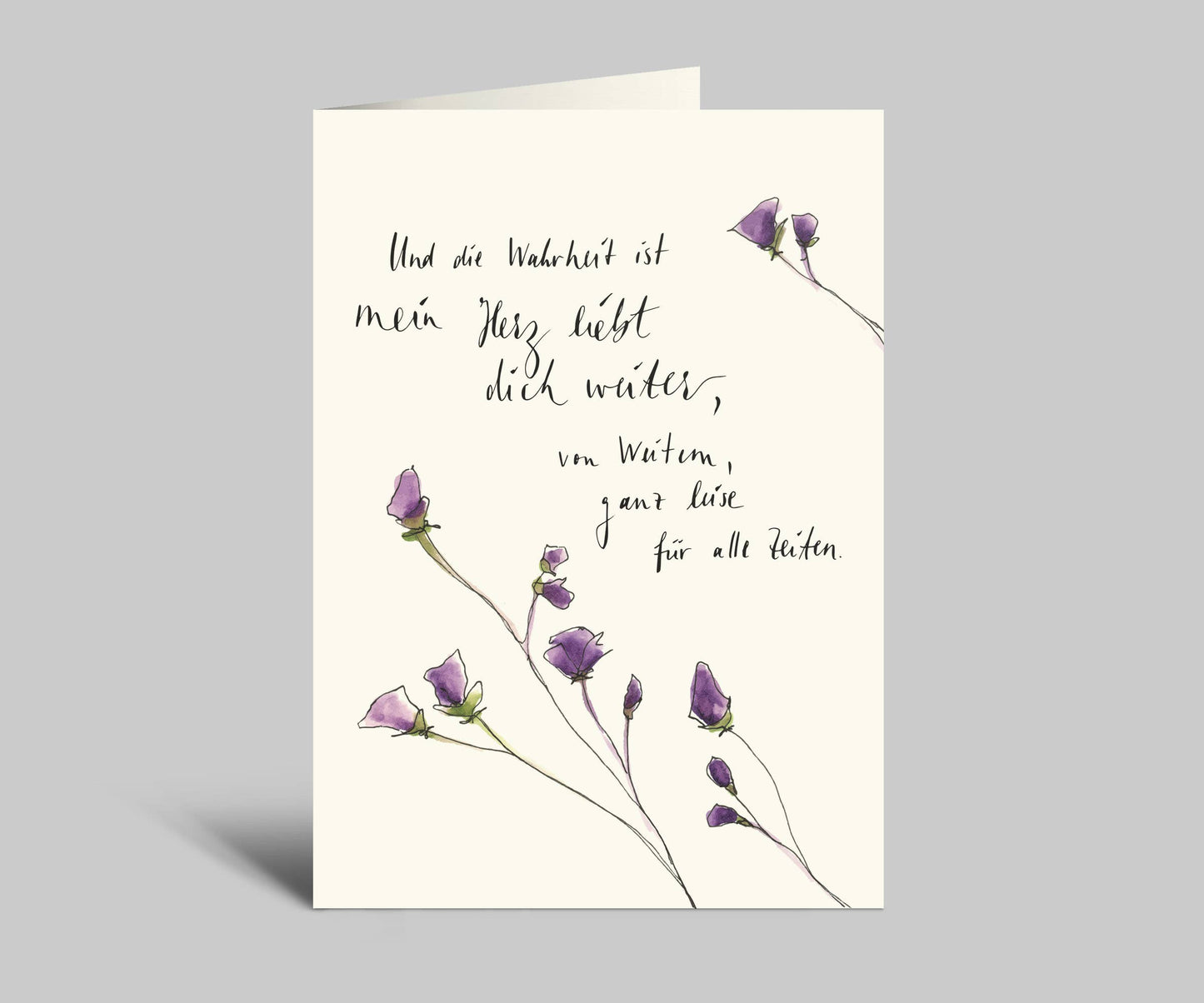 Annelis Art Trauerkarte | Blumen und Spruch | Klappkarte mit Umschlag