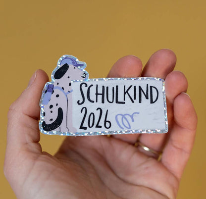 LieselsWicht Glitzersticker - Schulkind - Hund