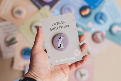 LieselsWicht Button Mit Affirmation - Hund - Ich Bin Ein Guter Freund