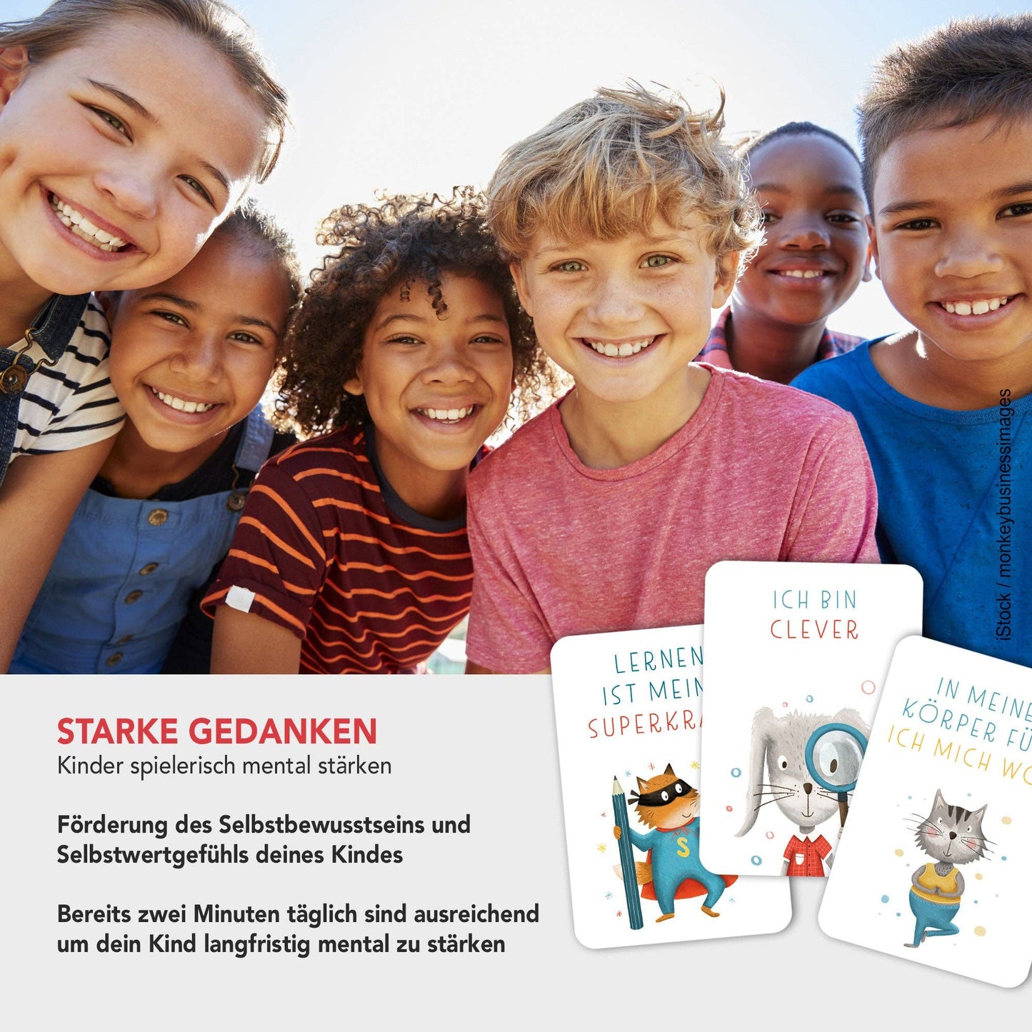 Rüsselfuchs - „Starke Gedanken“ Affirmationskarten für Kinder