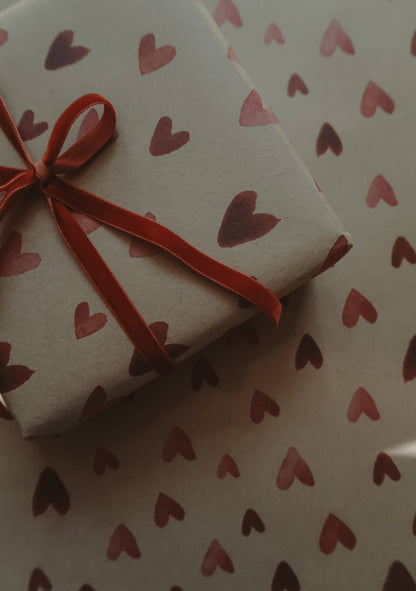 My Designpicture RED HEARTS Kraft-Geschenkpapier Bogen
