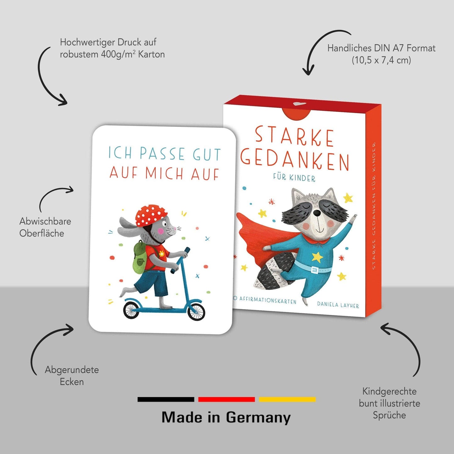Rüsselfuchs - „Starke Gedanken“ Affirmationskarten für Kinder