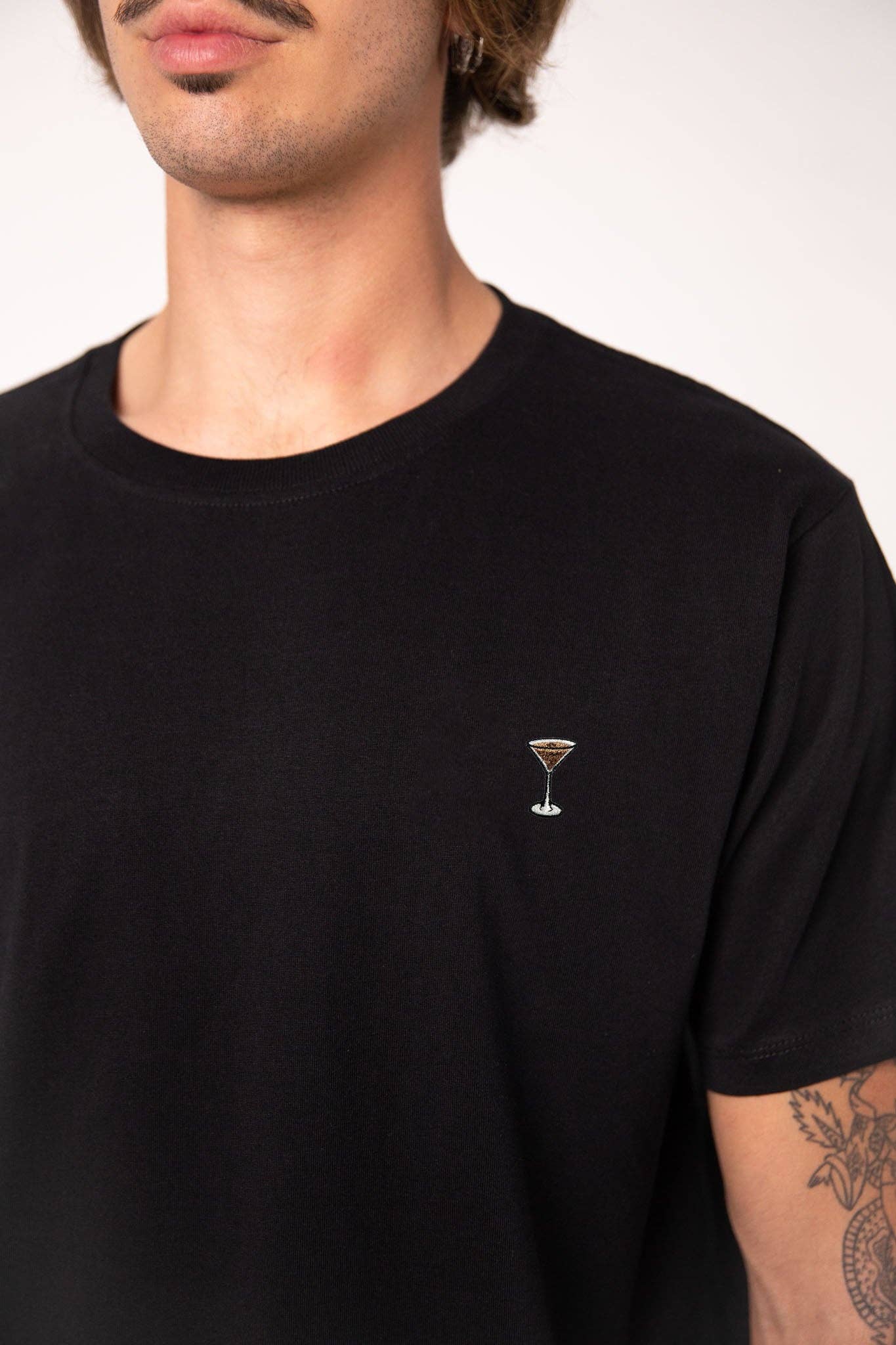 Espresso Martini| Besticktes Männer Bio Baumwoll T-Shirt