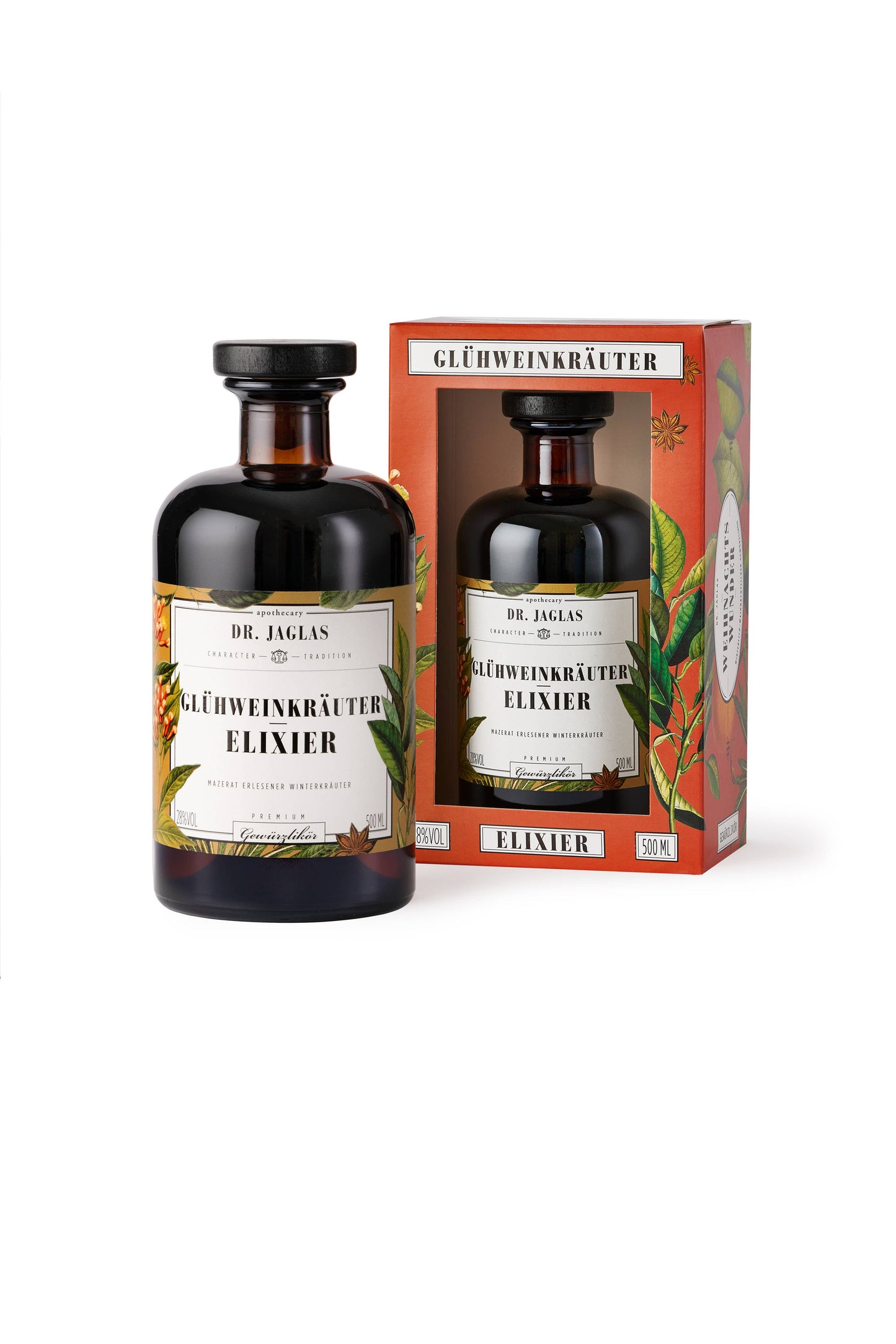 Glühweinkräuter-Elixier Likör, + Design Geschenkverpackung