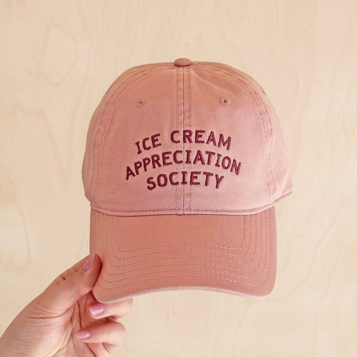 AlphabetBags - IceCream Appreciation Society - Baumwoll-Baseballkappe - Altrosa