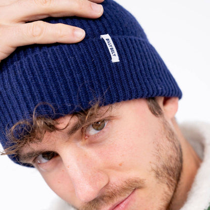 BillyBelt Beanie aus Lammwolle - Tiefblau