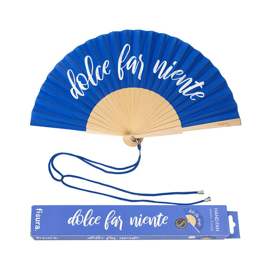 Fächer "Dolce far niente" cyanblau