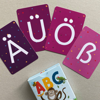 Rüsselfuchs- ABC-Kartenset mit 30 Buchstabenkarten und 10 Zahlenkarten