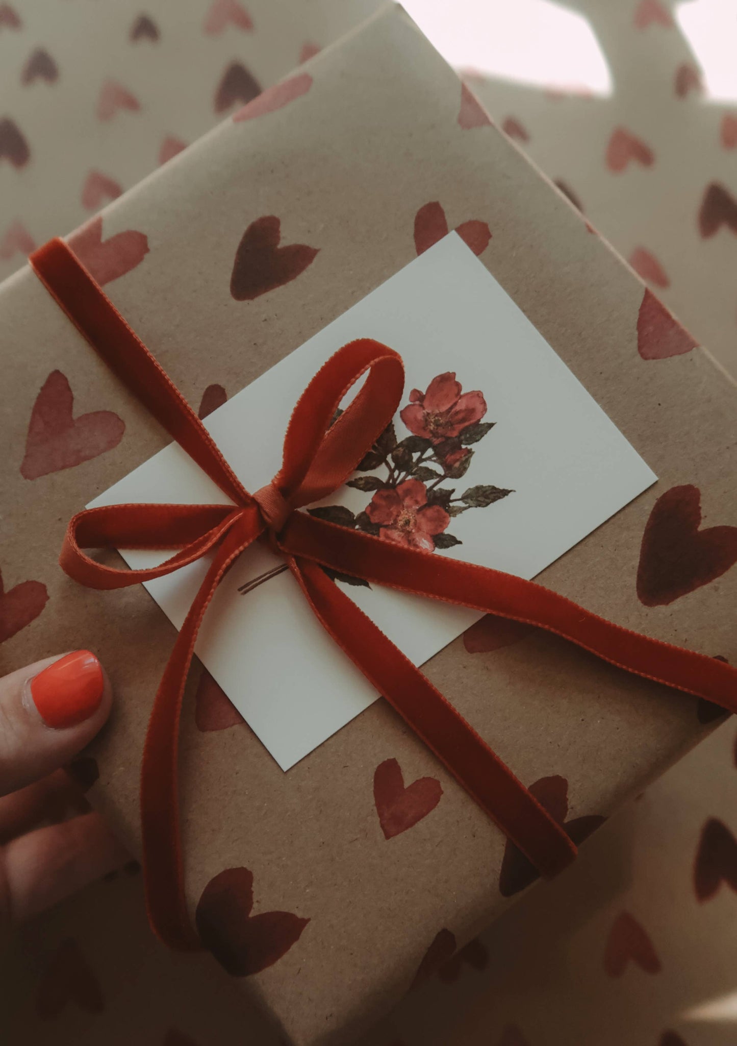 My Designpicture RED HEARTS Kraft-Geschenkpapier Bogen