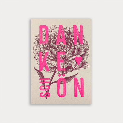 Postkarte / Typo / Dankeschön / Risographie