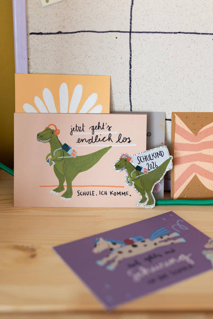 LieselsWicht Glitzersticker - Schulkind - T-Rex