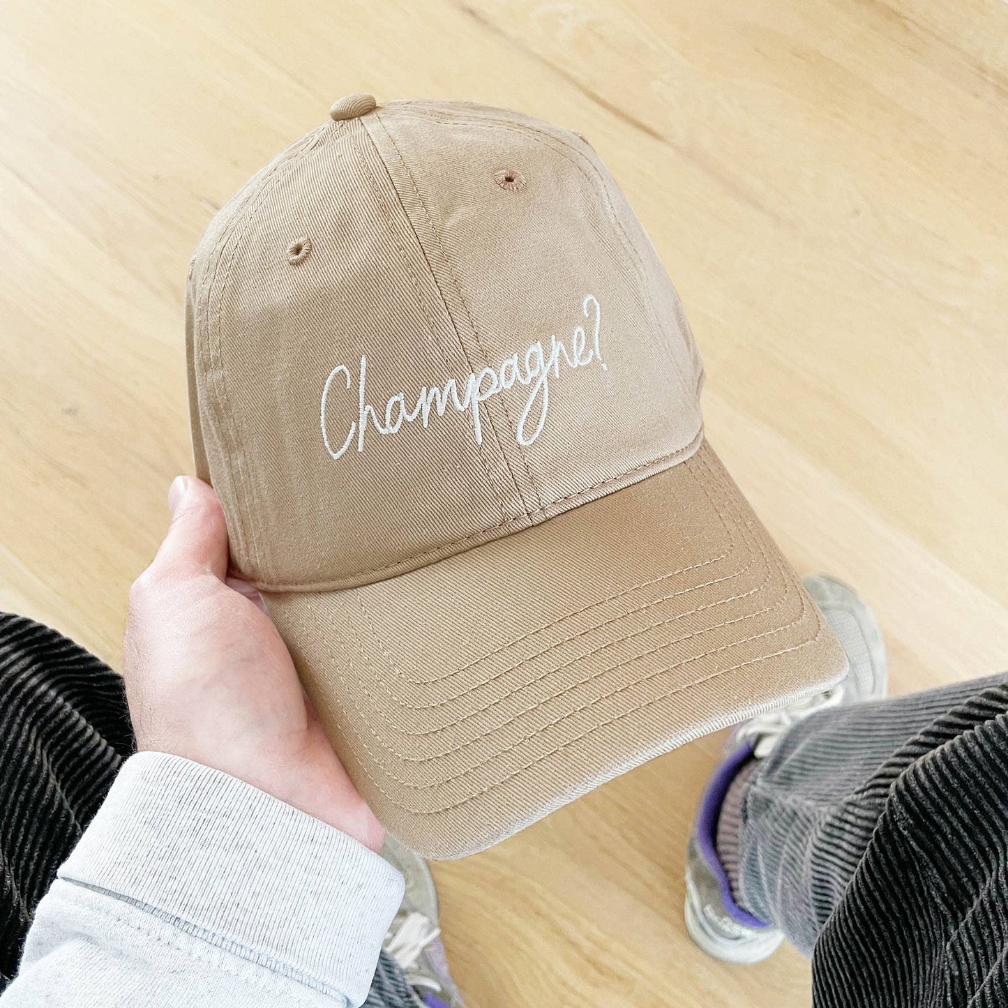 AlphabetBags - Champagner? - Baumwoll-Baseballkappe