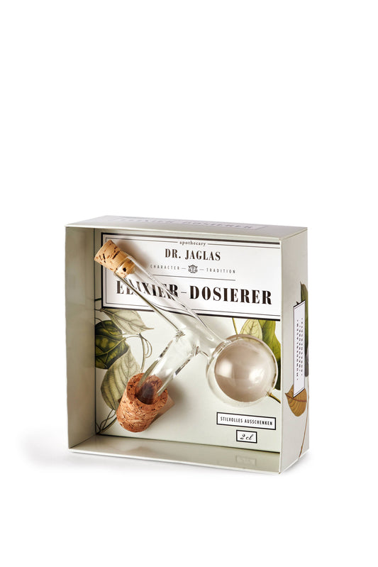 Dr. Jaglas Ausgießer, + Design Geschenkkarton, 2 cl, mundgeblasen