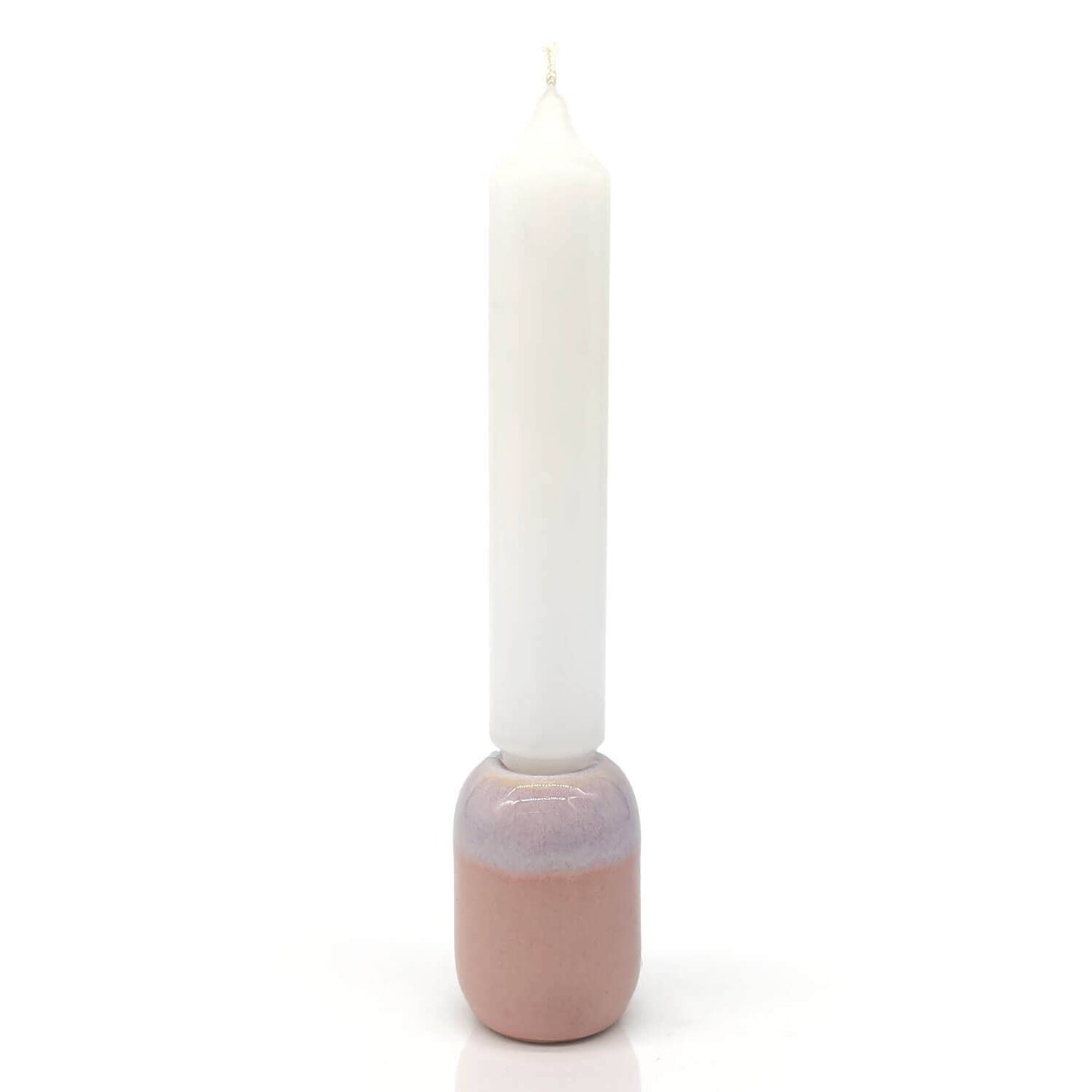 Kerzenhalter klein, 6,5 cm, aus Keramik, rosa