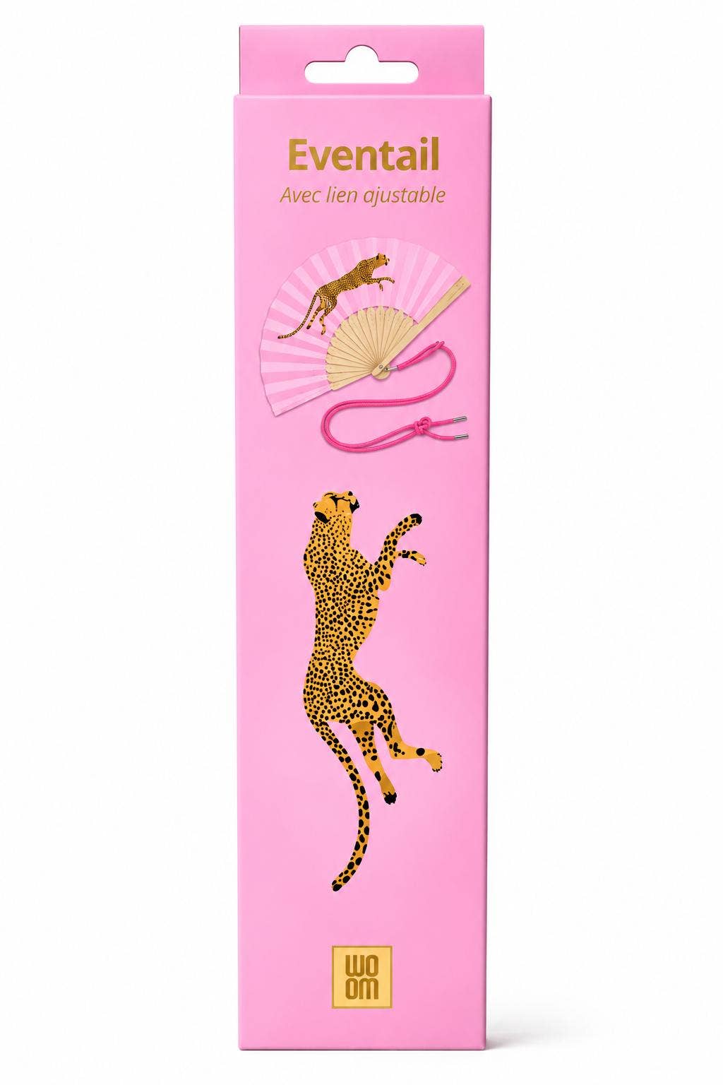 Fächer mit Schulterriemen – Rosa Leopard
