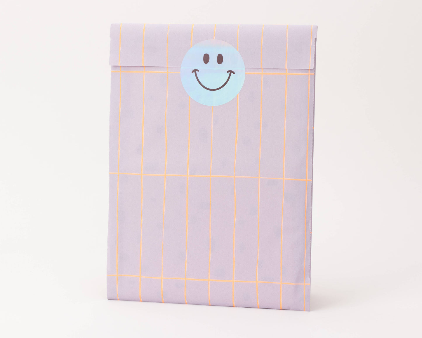 LiebevollVerpackt Geschenktüte Raster, lila / neon orange