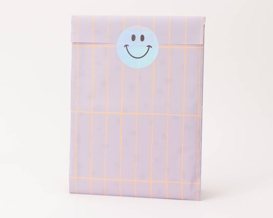 LiebevollVerpackt Geschenktüte Raster, lila / neon orange