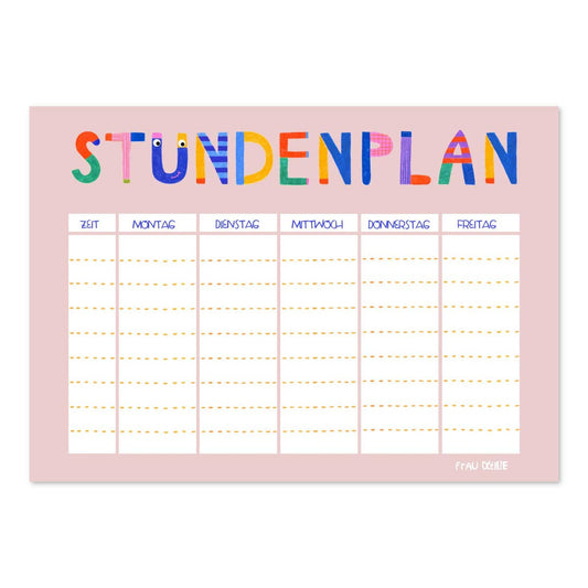 Frau Ottilie Stundenplan *Bunte Buchstaben*