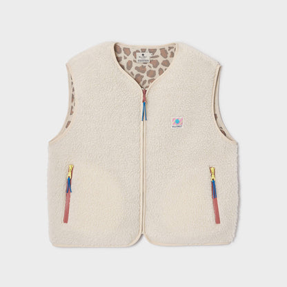 BillyBelt Ärmellose Damen-Sherpa-Weste mit Reißverschluss - Elfenbein