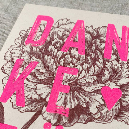 Postkarte / Typo / Dankeschön / Risographie