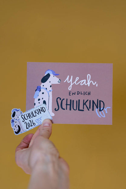 LieselsWicht Glitzersticker - Schulkind - Hund