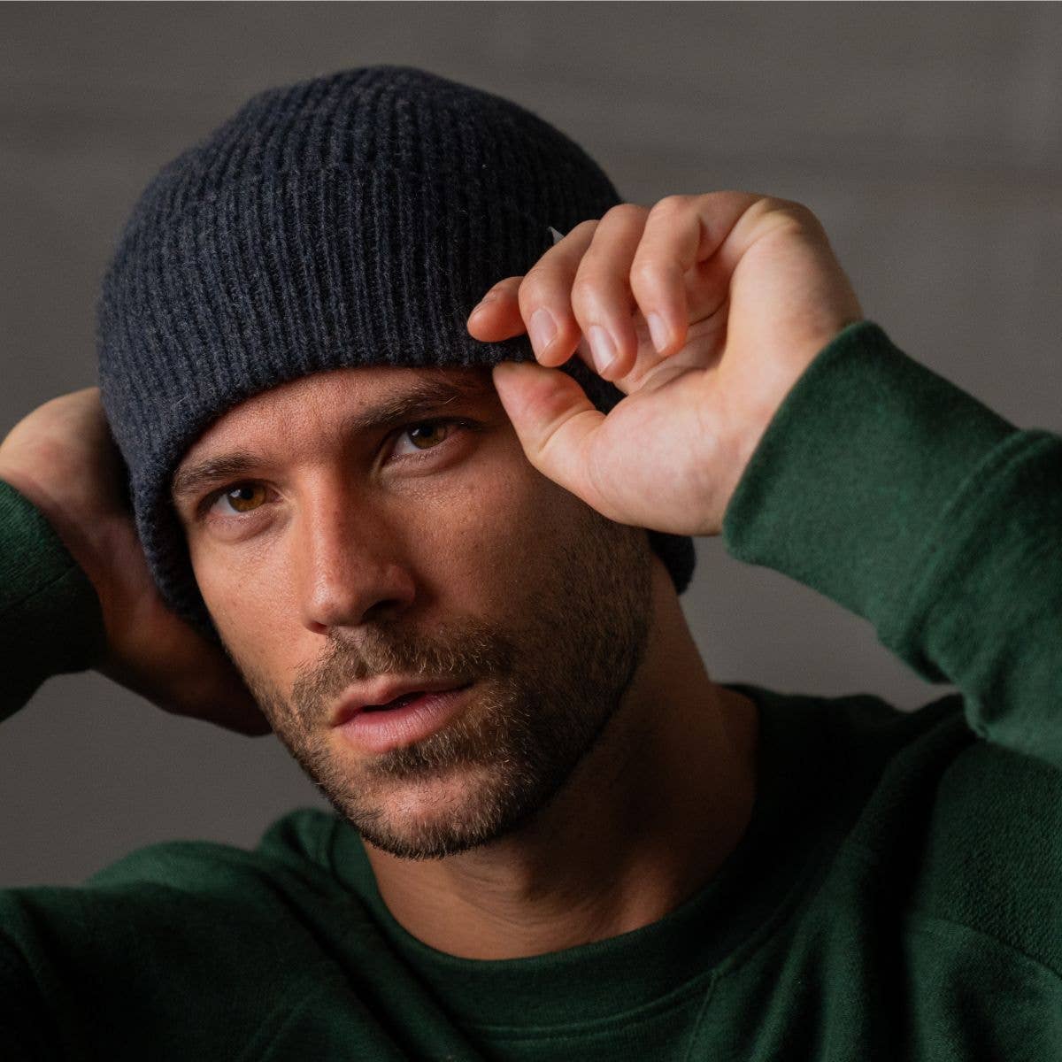 BillyBelt Beanie aus Lammwolle - Dunkelgrau